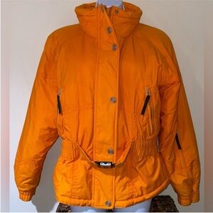 Vintage Jacket vintage puffer orange Coat Snowboard waterproof ski jacket bomber